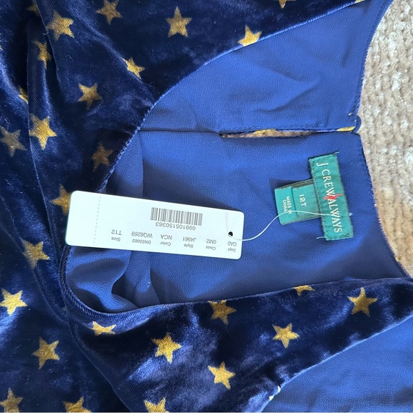 J.Crew Always Midnight Blue Velvet Star Print NWT - Picture 7 of 12